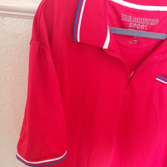 TailorByrd Golf Polo Shirt XXL Quarter Zip Flamingo Logo Sleeve Polyester - Picture 5 of 12